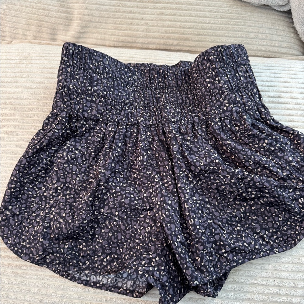 Free People Movement Purple Patterned High Waisted Shorts